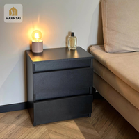Table de chevet Hampton moderne minimaliste en bois avec serrure intelligente et tiroir de rangement dissimulé pour chambre à coucher