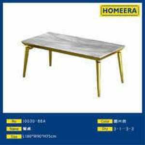 Tavolo da Pranzo Homeera L180xW90xH75cm Rettangolare con Piano in Pietra Microcristallina e Gambe in Metallo, Design Moderno Minimalista, Arredamento per la Casa - Product Image 1