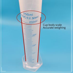 كوب طبي لتخزين السوائل ، أسطوانة قياس بلاستيكية لتجارب الأكواب والأكواب الكيميائية - Product Image 3