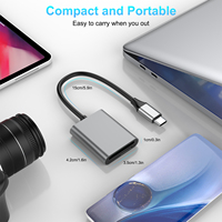 Adaptateur OTG 2 en 1 multi-ports USB type C TF4.0 SD4.0 Lecteur de carte mémoire pour Samsung Huawei Android Téléphone mobile Ordinateur portable