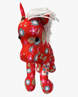 Nouvelle conception, jouet en peluche cheval en coton et polyester rouge, adorable poupée cheval, mascotte