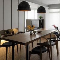 Nouvelle conception de table et de chaises de salle à manger en bois massif, rectangulaire, moderne, naturelle, grande, longue, solide, avec plateau en bois et structure en métal