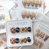 Lot de 10 faux ongles à presser de haute qualité, faits à la main, motifs variés, en acrylique épais, vente en gros