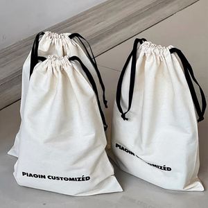 Eco-Friendly Large Cotton Canvas <b>Drawstring</b> Bag Black Ribbon Organic GOTS Certified Dust <b>Pouch</b> for Bracelets Glasses Rings Gift - Product Image 5