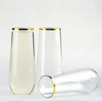 Verres à vin en PET durables personnalisés avec logo, réutilisables, incassables, transparents, sans pied, pour mariages, fêtes et événements, vente en gros