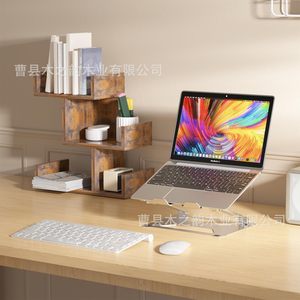 Wooden Multi Tiered <b>Desktop</b> Bookshelf 3 Layers Storage Rack Office Organizer Home Desk Display <b>Shelf</b> - Product Image 3
