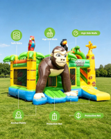 Château gonflable 3 en 1 avec toboggan, PVC 0,55 mm, château gonflable commercial pour la location, certifié CE EN14960
