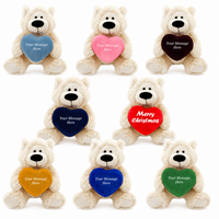 Ours en peluche personnalisé avec message en forme de cœur, 100% polyester, ours Sophie unisexe, 14 ans, vente en gros, Noël