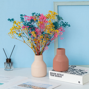 การตกแต่งแจกันเซรามิกแบบมินิมอลเคลือบแบบอเมริกันยุโรปสีดำและสีขาวสีส้มสีไวน์แดงสีเหลืองสีฟ้าสีเขียวเข้ม - Product Image 3
