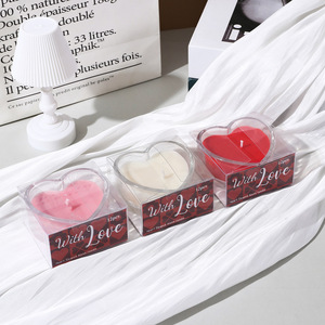 Bougie parfumée en verre en forme de cœur 230g, bougie votive artisanale en cire mélangée pour la Saint-Valentin, mariage, décoration intérieure, aromathérapie - Product Image 2