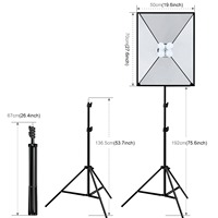 Kit d'éclairage Softbox PULUZ 2 pièces 50x70cm, équipement de photographie de studio photo, trépied 140CM, 8 ampoules E27 20W 5700K