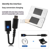 Adaptateur de chargeur USB-C vers DS Lite Tideseer Ndsl Series 10cm |   Noir |   Compatible avec les câbles USB-C vers C et USB-A vers C