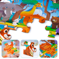 Rompecabezas 3D de cartón de animales de dibujos animados personalizados, juego de mesa educativo temprano Montessori, juguetes de aprendizaje para niños y niñas