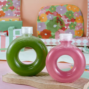 Bouteilles de thé au lait en plastique en forme de beignets de 500ml mignons cruche de bouteille d'eau de sport de voyage tasse de récipient à boire pour enfants enfants - Product Image 3