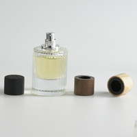 Logo personnalisé nature boule de bouteille de parfum en verre en bois couvercles de parfum en bois bouchon pour bouteille de parfum