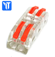 Connecteur rapide à ressort série PCT-2 avec poignées orange et coque transparente, bornier 2-5 broches 32A 250V 0,08-4mm²