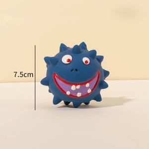 Toptan 7.5cm sevimli karikatür dayanıklı köpek topu oyuncaklar lateks kauçuk interaktif Fetch oyun köpek gıcırtılı top çevre dostu moda - Product Image 4