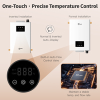 Calentador de Agua Eléctrico sin Tanque de 13kW, 240V 60Hz, Certificado ETL, Potencia Máxima para Toda la Casa, Agua Caliente Instantánea, NPT1/2'', Panel Táctil, EE. UU. y Canadá