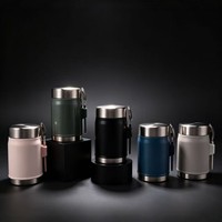 Bouteille isotherme personnalisée 400 ml en acier inoxydable à double paroi mate, pour soupes et aliments, avec fonction de cuisson sous vide