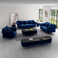 Ensemble de canapés modernes en velours avec pieds argentés, confortables, à boucles intégrales, pour l'intérieur, configuration 3+1+2