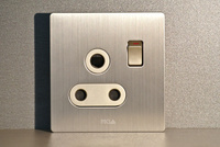 Douille murale en acier inoxydable, 13a, 1 gang, 3 broches, prise USB, qualité supérieure, 304