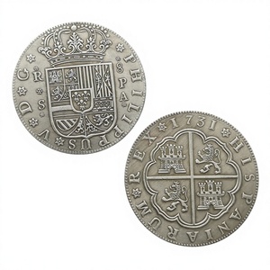 Pièces de monnaie commémoratives de style antique 1731 Espagne 8 Reales, cadeaux, décoration de la maison - Product Image 1