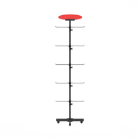 Étagère de supermarché métallique personnalisée à cinq niveaux avec roulettes universelles pour présentoir de magasin de détail, étagères de rangement pour stylos et poudres