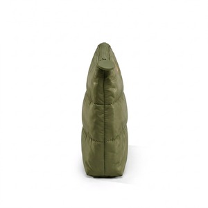 Bolsa de Maquillaje Grande y Plana, Color Verde Oliva, Acolchada, de Nailon, 27 cm, Bolsa de Cosméticos con Cierre Ancho, Ligera, con Logotipo Personalizado OEM, para Viaje - Product Image 6