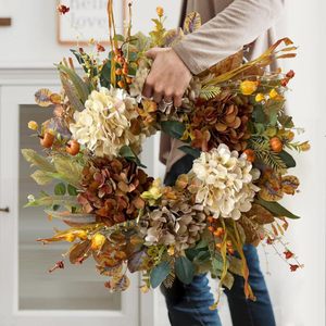 Artificial Maple Leaf <b>Wreath</b> 24 In Handmade Pet Material Autumn Decor For Thanksgiving Harvest Festival - Product Image 3