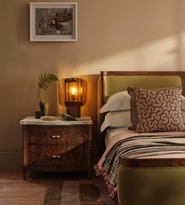 Meubles de luxe, meubles de chambre à coucher, tables de chevet en bois avec deux tiroirs en marbre naturel - Product Image 3