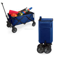 Chariot pliable avec couvercle de table et doublure isotherme souple pour la plage, le patio et les rassemblements en plein air