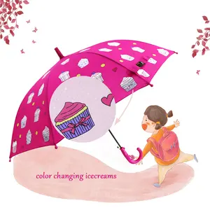 Детский школьный Зонт RST, креативный подарок для ребенка, детский зонт с изменением цвета мороженого