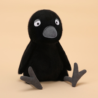 Nouveau noir corbeau corbeaux Jackdaw oiseau en peluche poupée Super doux coton mignon pour Halloween fête décor à la maison ODM personnalisation