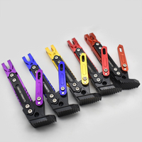 YOUME Support de pied de moto en métal CNC réglable à 8 couleurs Support latéral durable Support résistant aux coups de pied Systèmes de carrosserie de motos