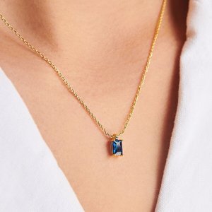 Colgante <span class=keywords><strong>DE</strong></span> PIEDRA <span class=keywords><strong>DE</strong></span> NACIMIENTO rectangular con cadena <span class=keywords><strong>de</strong></span> clavícula <span class=keywords><strong>de</strong></span> circón colorido Collares femeninos <span class=keywords><strong>de</strong></span> acero inoxidable <span class=keywords><strong>de</strong></span> enero a diciembre - Product Image 1