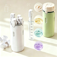 Ensemble de distributeurs de voyage étanches 4 en 1 en bouteille pour hôtel, voyage, shampoing, gel douche, lotion, démaquillant