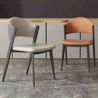 Ensemble de chaises de table de luxe modernes à dossier haut en cuir italien et nordique, rafraîchissantes, pour hôtel, restaurant, repas en extérieur, style designer