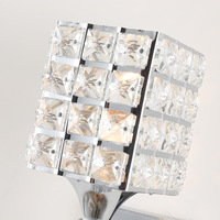 2025 Design Moderne Argenté Lumière E27 Applique Intérieure Applique 220V Luminaire avec Cristal Blanc Cylindrique