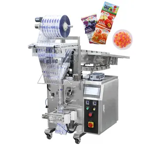 Factory automatic vertical oiled gummy soft candy counting packing machine oiled gummy bear Vibrating Plate packaging machine