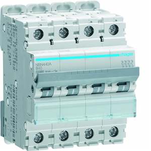 NBN440A Personalizzabile con Interruttore Automatico Miniaturizzato Hagers 10000A 15kA 4P curva B 40A 4M - Product Image 1
