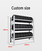 Support d'affichage pour pneus en acier Yunbang, personnalisé, robuste, industriel, en métal, 5 niveaux, protection contre la corrosion, étagères empilables pour garage