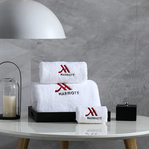 Tùy Chỉnh Thêu Logo Khách Sạn Khăn Set Cho Spa 100% Hữu Cơ Cotton Terry Sang Trọng Khăn Tắm Tay Màu Trắng Khăn - Product Image 4