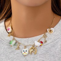 Accessoires Qingdao Comiya : Breloque en alliage en forme de fer à cheval, chapeau en jean, bottes en jean, nœud en forme de cœur, bambou charmant, pendentif multiple