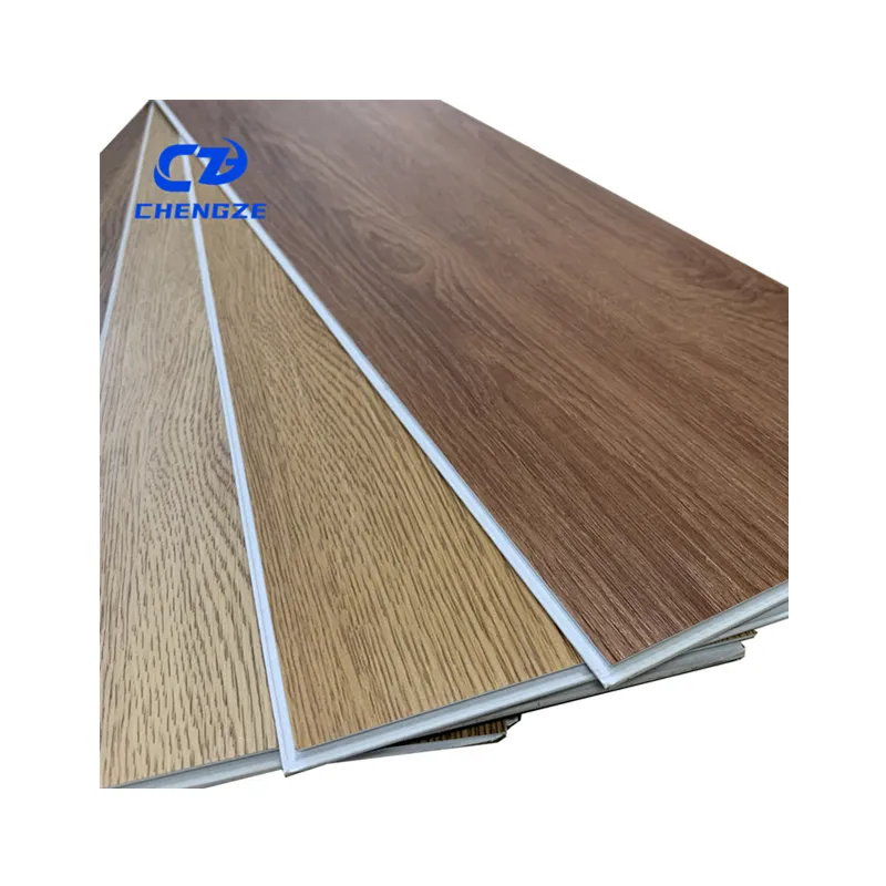 CZE 3.5-6.0mm thickness click interlocking pvc floor tiles plastic parquet flooring wooden texture spc flooring