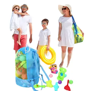 Borsa da spiaggia pieghevole di grande capacità borsa portaoggetti Tote Travel Toy Organizer articoli vari zaino portatile a rete