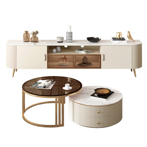 CJ03 tavolino <span class=keywords><strong>da</strong></span> caffè rotondo in marmo con piano in marmo dorato di lusso in metallo dorato tavolo centrale <span class=keywords><strong>per</strong></span> sala <span class=keywords><strong>da</strong></span> pranzo <span class=keywords><strong>per</strong></span> il soggiorno - Product Image 3