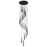 Lustre LED Dimmable en Fer Doré/Noir à Hauteur Réglable, Garantie 3 Ans, Idéal pour Villas, Escaliers, Salons et Plafonds Hauts
