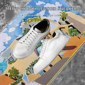 Zapatos Casuales de Hombre de Alta Calidad, Zapatillas Deportivas de Piel Auténtica de Diseñador, Modernas, Gruesas, Cómodas, con Suela Gruesa y Aumento de Altura - Product Image 2