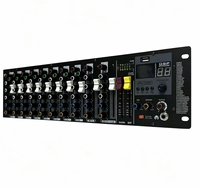 Console audio analogique professionnelle GAX-QX12 à 12 canaux, montée en rack, intégrée avec effets