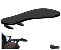 BL OK010S Support de clavier de chaise à mouvement complet bureau d'ordinateur portable + tapis de souris carré + pince de bras de chaise coude Support de poignet tapis de souris